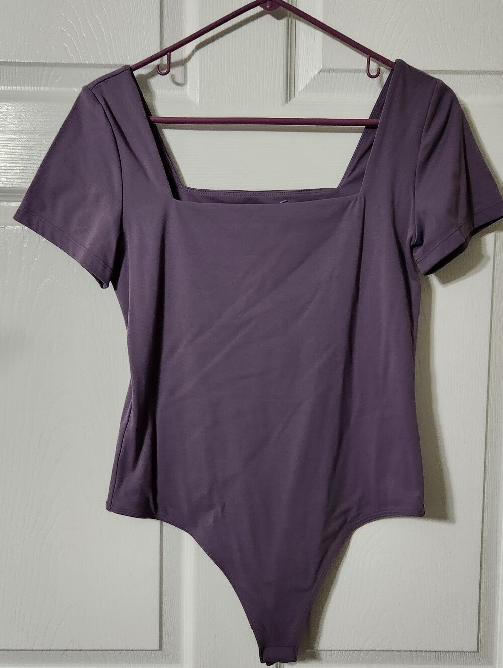 Square Neck Bodysuit - Purple, Size L